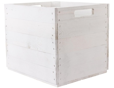 Holz Zollhaus Aufbewahrungskiste Vintage Weiss (33x38x33cm)