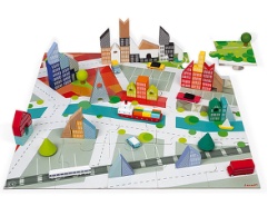 Kubix 60 Blocksteine City mit Puzzle und Eimer