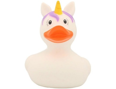 Badeente Einhorn Weiss
