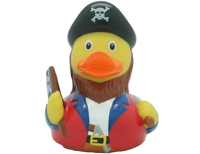 Badeente Pirat mit Flagge