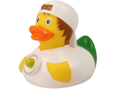 Badeente Tennisspieler