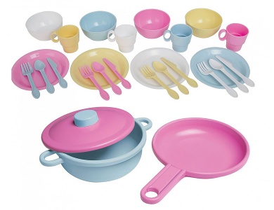 Pastelfarbenes Koch-Set