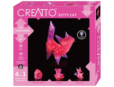 Leuchtende 3D-Katze