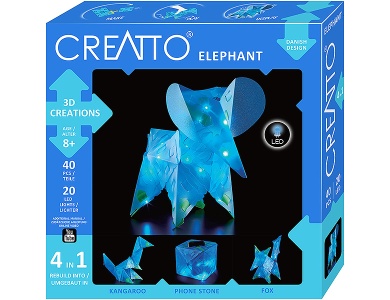 Leuchtender 3D-Elefant