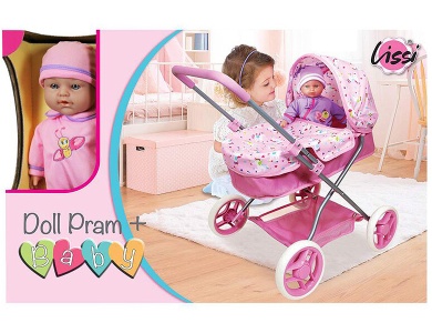 Kinderwagen-Set + Puppe Baby