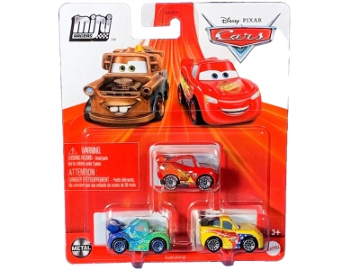 Mattel 3er-Pack Jeff Gorvette, Carla Veloso & McQueen (MiniRacers)