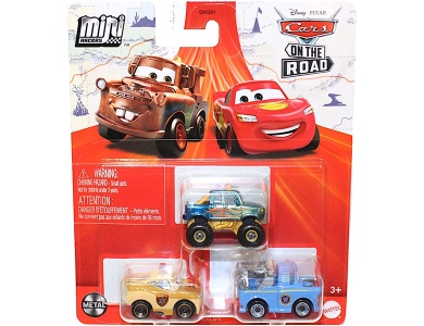 Mattel 3er-Pack Mater, Deputy Hazard Lightning McQueen & Ivy (MiniRacers)