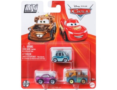 Mattel 3er-Pack Professor Z, Holley & Mater (MiniRacers)