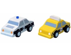 Taxi und Polizeiauto