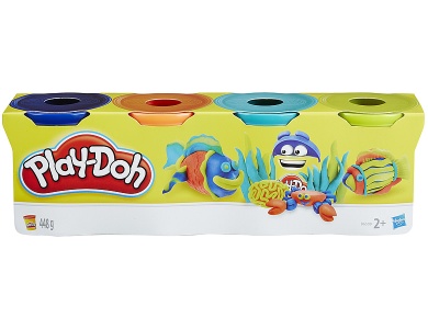 4er Pack Knete Blau-Bunt