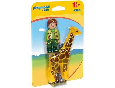 Tierpfleger mit Giraffe 9380