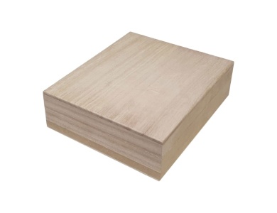 Playwood Box Square mit losem Deckel aus Paulownia-Holz