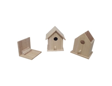 Playwood Quadratisches Vogelhaus aus Holz mit abnehmbarem Dach