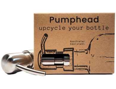 Pumphead Seifenpumpe fr Glasgetrnkeflaschen Silber