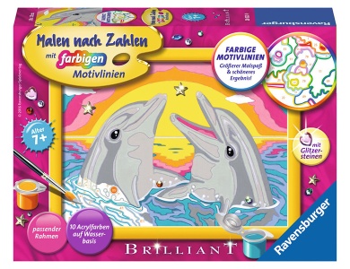 Ravensburger Malen nach Zahlen 28639 Kleine Löwenbabys 24 cm x 18cm Komplettset