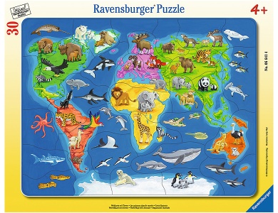 Ravensburger Weltkarte mit Tieren (30Teile)