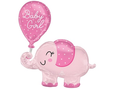 Folienballon Elefant -  Baby Girl 73x78cm