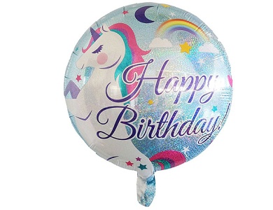 Folienballon Happy Birthday Einhorn 45cm