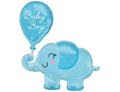 Folienballon Elefant - Baby Boy 73x78cm