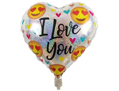 Folienballon Herz silber 45cm