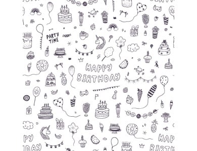 Rotolux Geschenkpapier Colorable Unicorn Party, 4 mtr.
