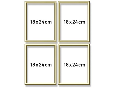 MNZ Alurahmen Quattro Gold 4x18x24cm