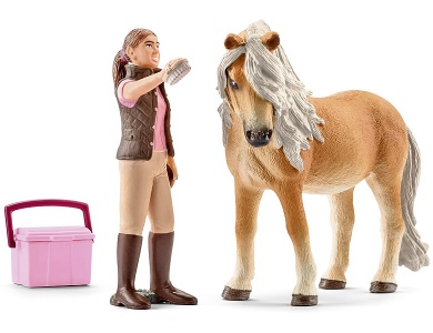 Pferdepflegerin mit Island Pony Stute