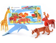 Minimosi Puzzle 3D Wild Animals blau