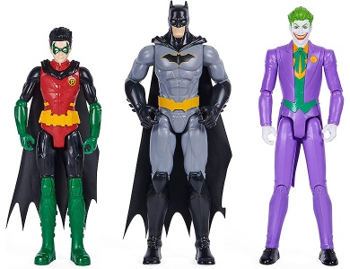 3er-Pack Batman Rebirth, Robin, Joker 30cm