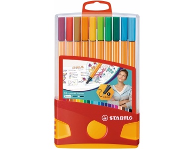 STABILO point 88 Colorparade Rot/Orange, 20 Stk.