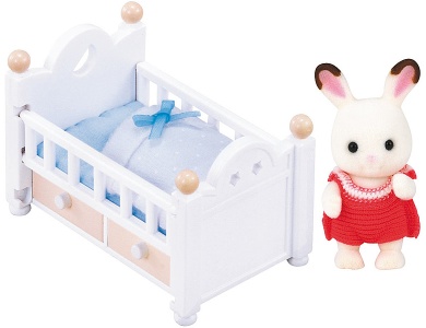 Sylvanian Families Schokoladenhasen Baby mit Babybett (5017)