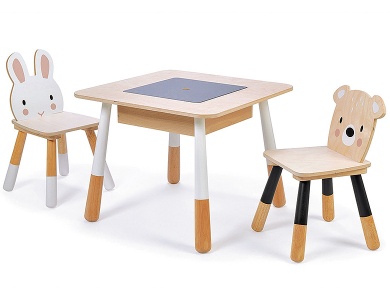 Tender Leaf Toys Tisch und Sthle Hase und Br