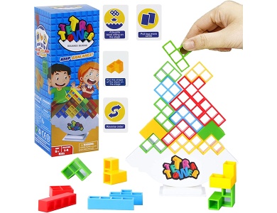 Brettspiele für Kinder und Erwachsene Tetra Tower Balance Stacking  Spielzeug Bausteine