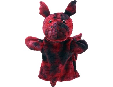 Handpuppe Drache Rot 27cm