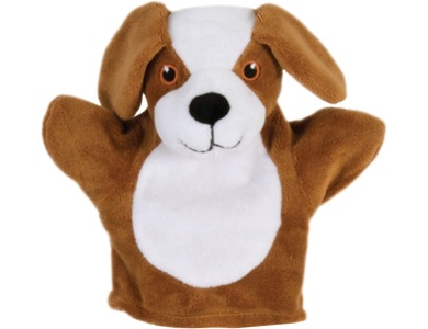 Handpuppe Hund Braun 21cm