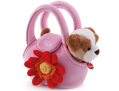 Hund in Tasche Blume