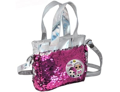 Tasche Wendepailletten Pink/Silber