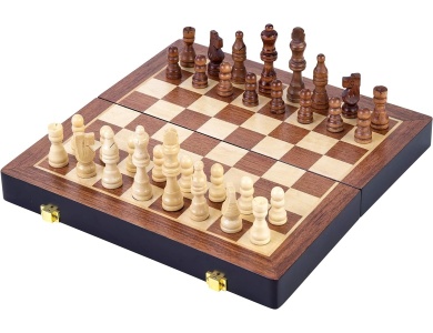 Schachspiel faltbar aus Eschenholz