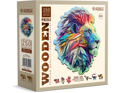Puzzle Holz L Modern Lion 250 Teile, aussergewhnliche Formen, 27.7x32.6cm, ab 10 J.