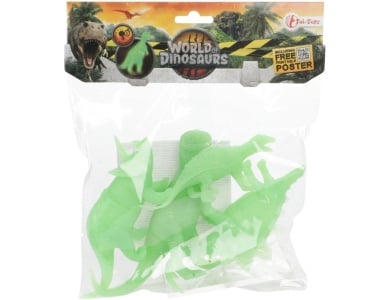 Toi-Toys World of Dinosaurs Glown in the Dark Dino, 4tlg.