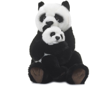 Panda mit Baby 28cm