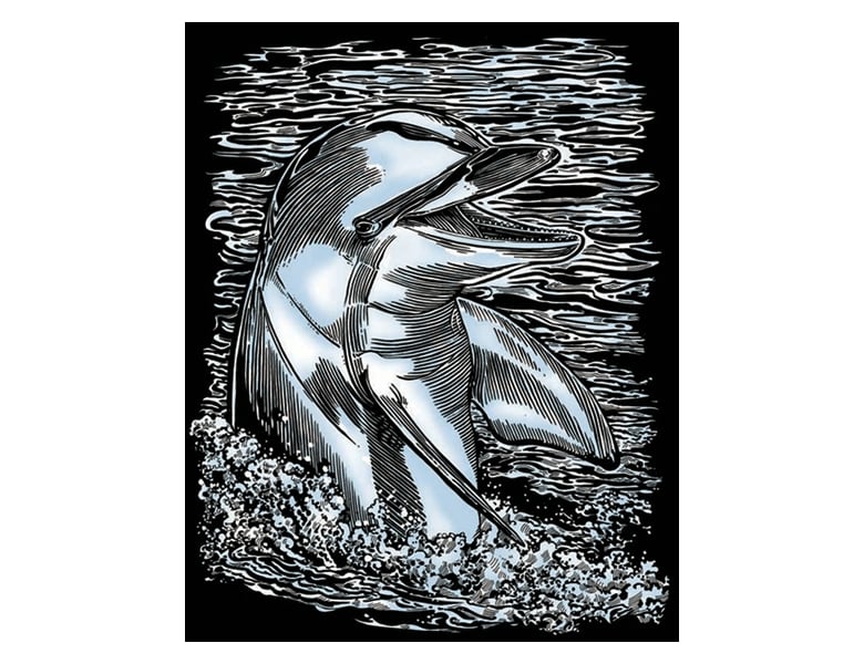 KSG Kratzbild Delfin Artfoil Silber
