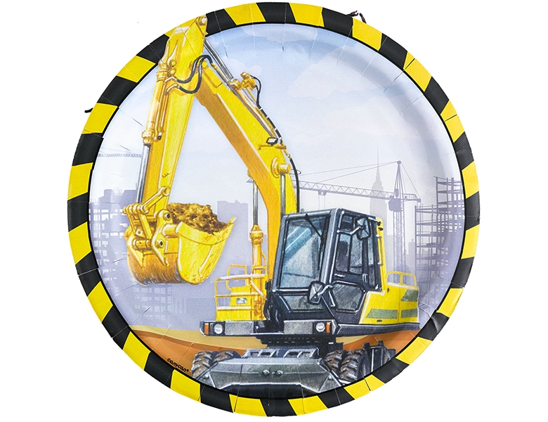 Amscan Baustelle Kartonteller Baustelle - 8 Teile - Tischdeko