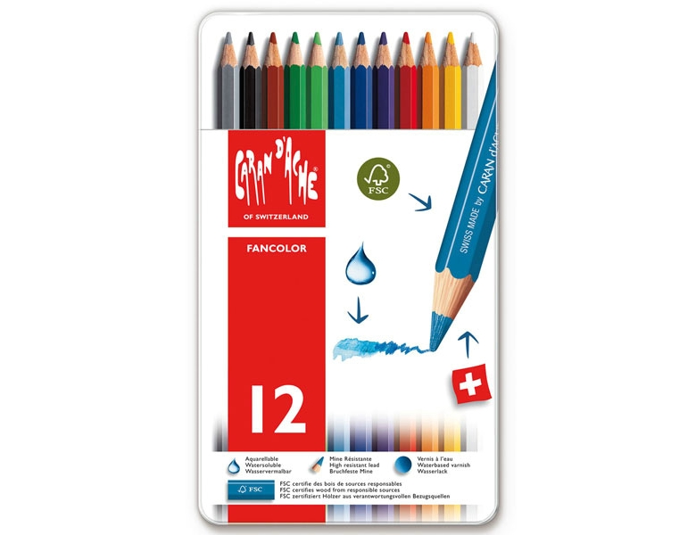 Caran d'Ache Farbstift Fancolor 12 | Farbe & Kreide