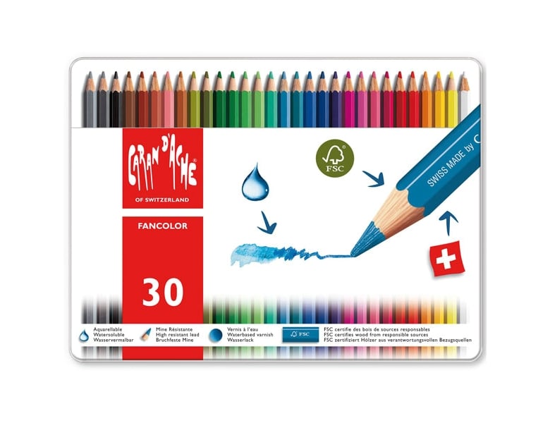 Caran d'Ache Farbstifte Fancolor 30 | Farbe & Kreide