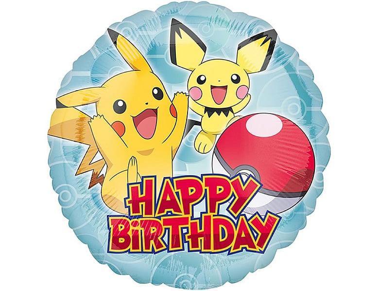 Amscan Pokémon Folienballon Happy Birthday 43cm Kindergeburtstag