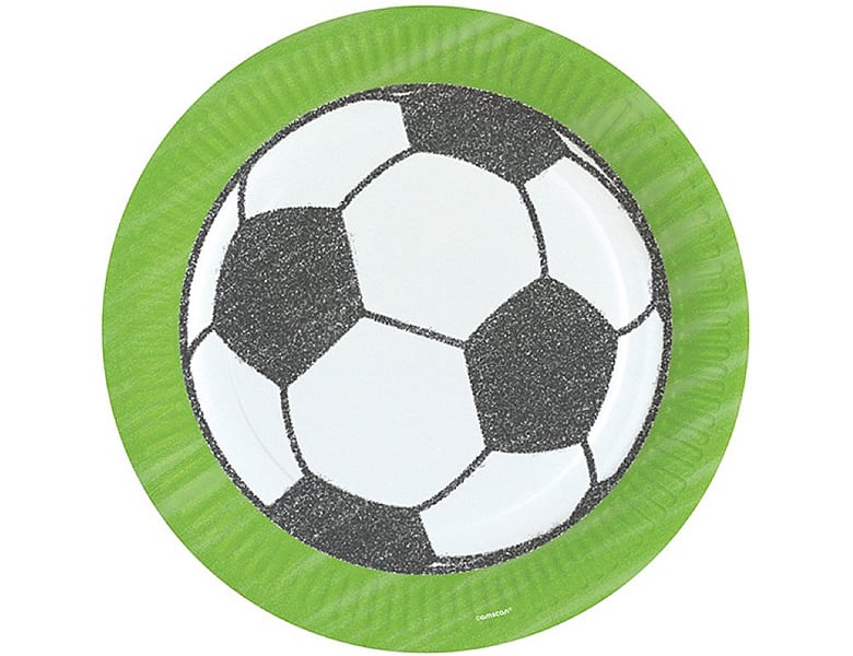 Amscan Fussball Kartonteller 23cm 8Teile | Kindergeburtstag