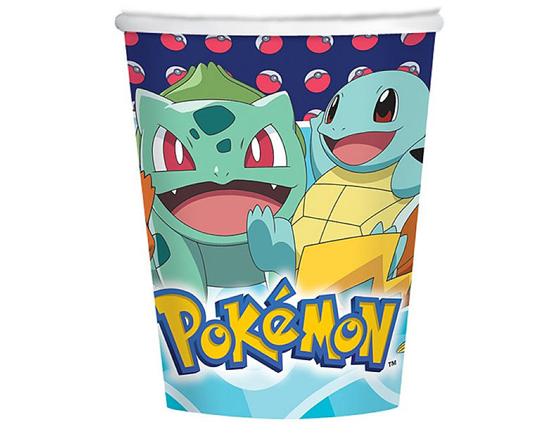 Amscan Pokmon Kartonbecher 250ml 8Teile | Kindergeburtstag
