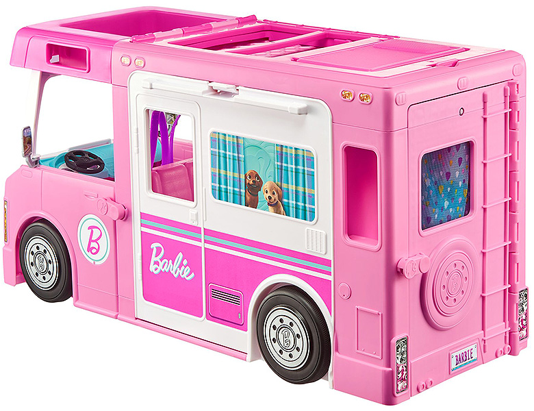 Puppenzubehör 3-in-1 Fahrzeuge | Abenteuer-Camper Super Barbie