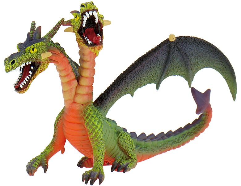 Bullyland Fantasy Drache Mit 2 Kopfen Grun Ritter Drachen